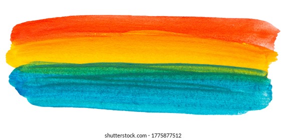Vector rainbow paint texture isolated on white - gouache element for Your design