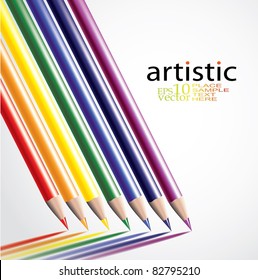 Vector rainbow pencils