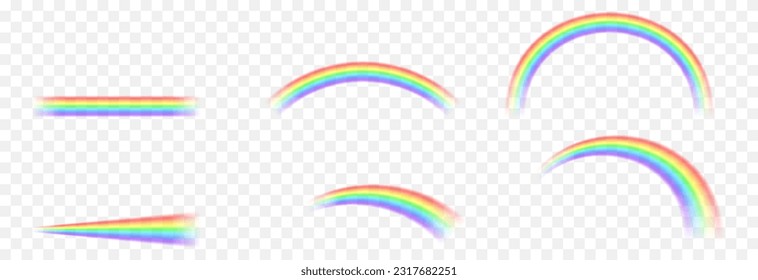 Vector rainbow. Rainbow png. Effect after the rain. A natural phenomenon.