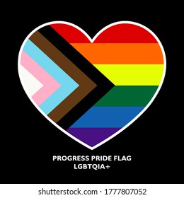 Vector Rainbow Progress Pride Flag