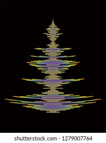 Vector Rainbow pulse player logo on black