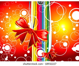 VECTOR rainbow and ribbon gift box background