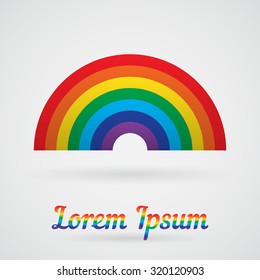 Vector Rainbow with a shadow on a white background. Element for your design card, label, logo and other projects