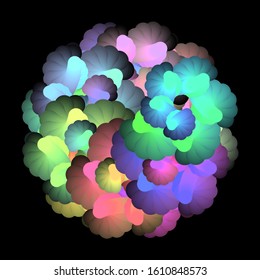 Vector Rainbow Shell Ball Background - Abstract Creative Pavonine Design
