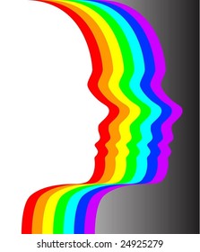 vector rainbow silhouette