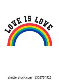 vector rainbow and slogan graphic design. gay pride shirt print.