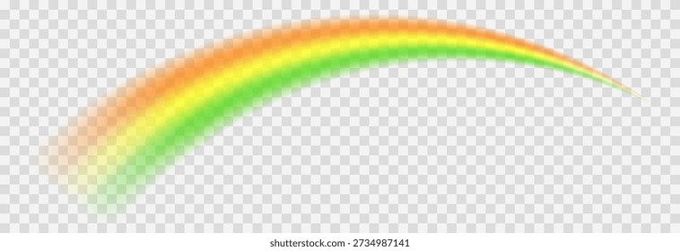 Vector rainbow for St. Patrick’s Day. Rainbow PNG. Rainbow with orange, yellow, and green colors.