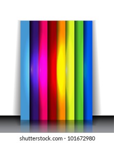 Vector rainbow striped glossy flyer