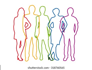 Vector Rainbow Teamwork Background