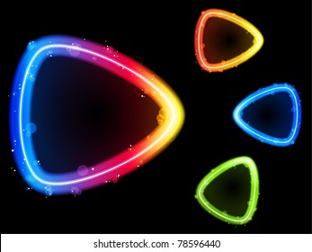 Vector - Rainbow Triangle Border with Sparkles and Swirls