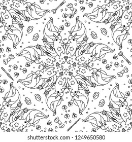 vector rainbow unicorn pattern coloring book page