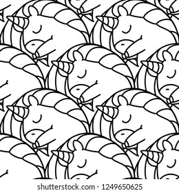 vector rainbow unicorn pattern coloring book page