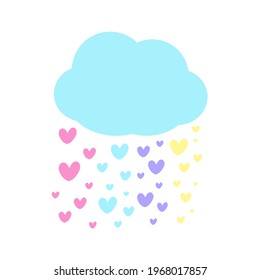 Vector arco iris unicornio Lluvia en el corazón Para que la pantalla de la camisa se lo dé a la chica.