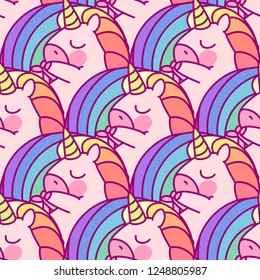 vector rainbow unicorn seamless pattern wall art