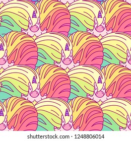 vector rainbow unicorn seamless pattern wall art
