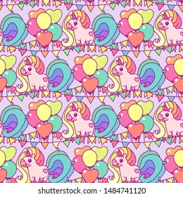 vector rainbow unicorn seamless pattern wall art