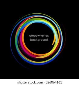 Vector Rainbow Vortex on black Background