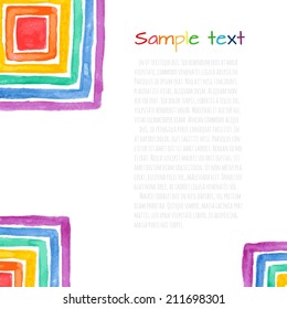 Vector rainbow watercolor background
