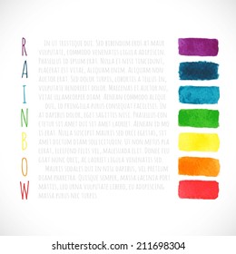 Vector rainbow watercolor background