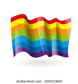 Vector rainbow waving flag. Flag of lgbt. Tolerance concept