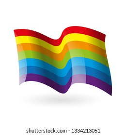 Vector rainbow waving flag. Flag of lgbt. Tolerance concept