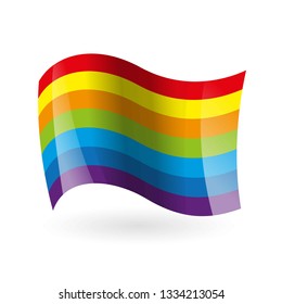 Vector rainbow waving flag. Flag of lgbt. Tolerance concept