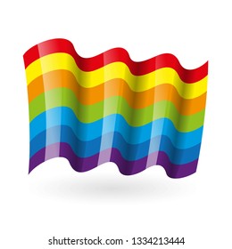 Vector rainbow waving flag. Flag of lgbt. Tolerance concept