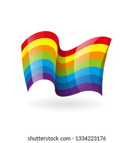 Vector rainbow waving flag. Flag of lgbt. Tolerance concept