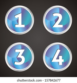 Vector rainbow-colored web buttons with numbers - four options