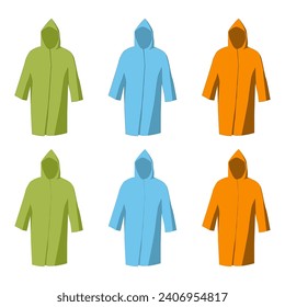 Vector raincoat, rain cape isolated on white background