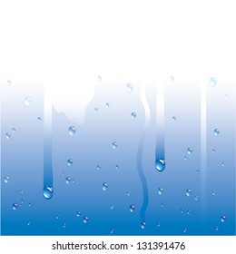vector raindrops on window glass