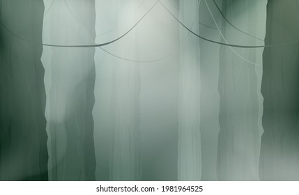 Vector rainforest jungle background. Cartoon style. Vector.