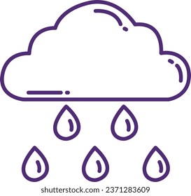 Vector Rainy season with cute clouds illustration