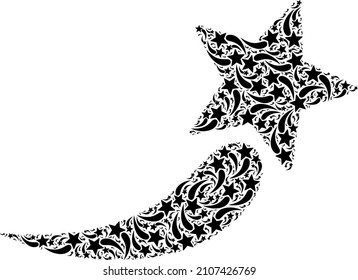 Vector raising star icon composition. Raising star composition is constructed of repeating recursive raising star elements. Fractal composition from raising star icon.