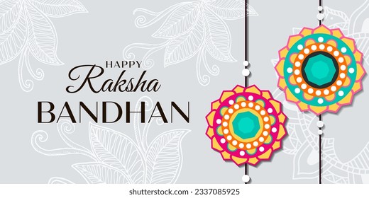 vector raksha bandhan horizontal banner illustration