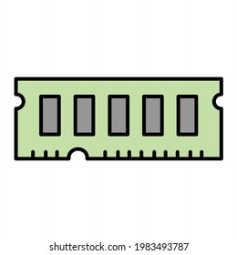 Vector Ram Outline Icon Design
