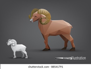 Vector ram stylized triangle polygonal model