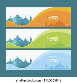 Vector Ramadan background banner with pattern for Ramadan wishing. Islamic background. Cards for Muslim feast of the holy of Ramadan month.