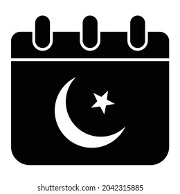 Diseño de icono de glifo vectorial Ramadan Calender
