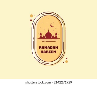 vector ramadan with a capsule concept and inside there is a mosque logo. vector illustration. ramadan vector. can be used for backgrounds, banners, and wallpapers