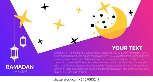 vector ramadan greeting card with abstract shape background illustration template design and empty space for text