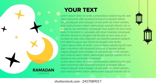 vector ramadan greeting card with abstract shape background template illustration and blank space for text