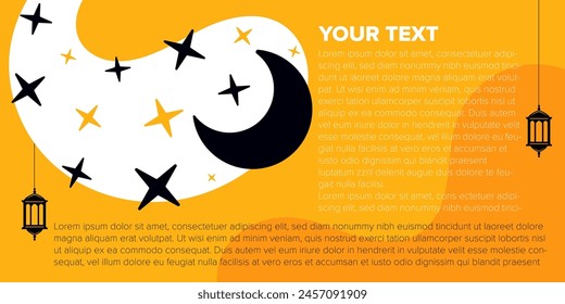 vector ramadan greeting card with abstract shapes background template illustration and empty space for text