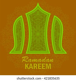 Vector Ramadan Greeting Card on Ornamental Background. Ramadan Kareem Holiday.