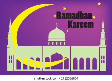 Vektorillustration Ramadan Gruß mit Moschee