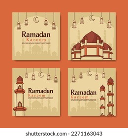 Vector ramadan instagram posts collection