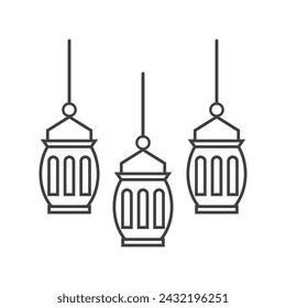 vector ramadan islamic icon lantern