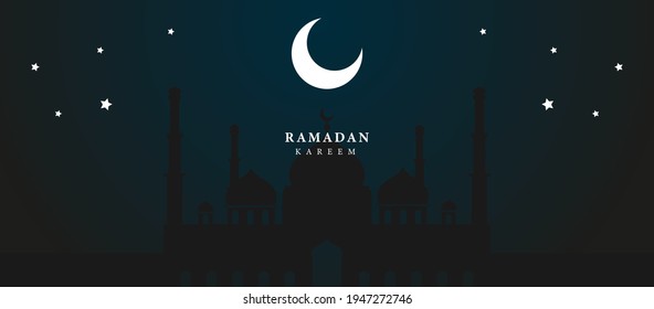 Vector Ramadan Kareem Background with night view for web,banner,wallpaper and Others.