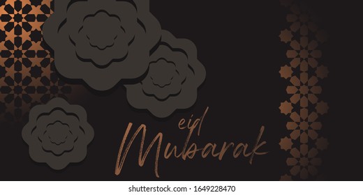 Vector Ramadan Kareem card. Vintage banner with lanterns for Ramadan wishing. Arabic shining lamps. Decor in Eastern style. Islamic background. Card for Muslim feast of the holy of Ramadan month.