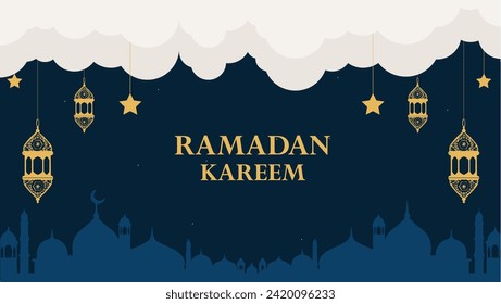 Vector Ramadan kareem elegant banner template design